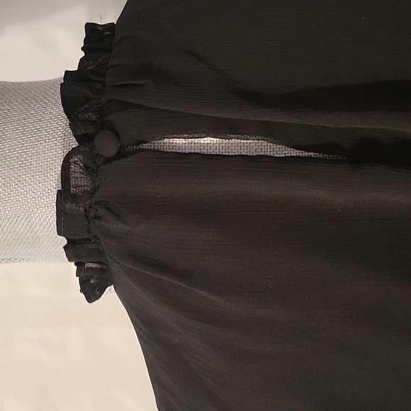 CeCe Womens Black High Neck Ruffle-Sleeves Blouse, Size: S - Picture 7 of 10